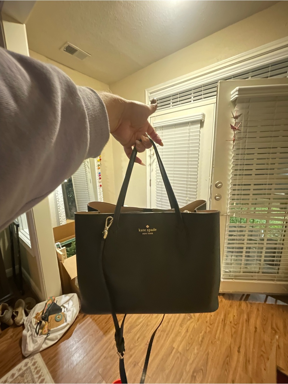Kate Spade Black Leather Medium Tote